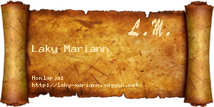 Laky Mariann névjegykártya