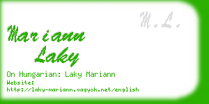 mariann laky business card